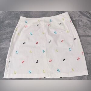 Lulu-B White Skirt with Colorful Anchor Print